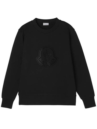 Crystal Logo Sweatshirt Black - MONCLER - BALAAN 2