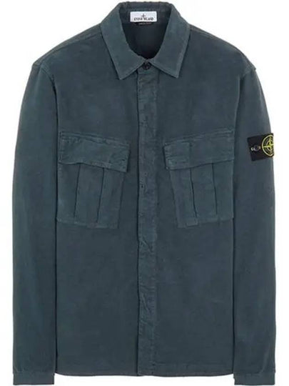 Wappen Patch Two Pocket Shirt Jacket Blue Green - STONE ISLAND - BALAAN 2