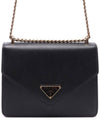 Saffiano Leather Envelope Chain Shoulder Bag Black - PRADA - BALAAN 2