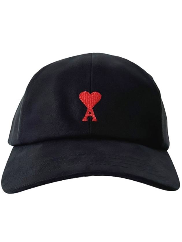 Embroidered Heart Logo Ball Cap Black - AMI - BALAAN 2