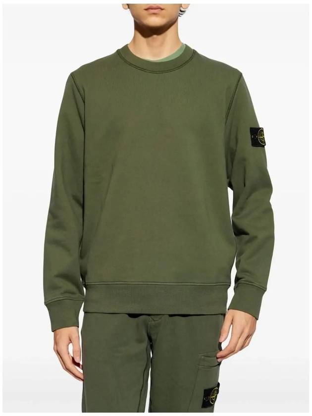 Compass Patch Cotton Sweatshirt Musk Green - STONE ISLAND - BALAAN 2