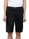 Logo Cotton Slim Cargo Shorts Black - STONE ISLAND - BALAAN 2