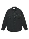 Loose Fit Military Long Sleeve Shirt Black - ROLLING STUDIOS - BALAAN 1