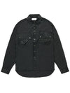 Loose Fit Military Long Sleeve Shirt Black - ROLLING STUDIOS - BALAAN 2