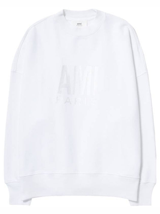 Chest Embroidery Logo Sweatshirt White - AMI - BALAAN 1