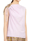 Veronica Plaid Ruched Sleeveless Pink - TORY BURCH - BALAAN 4