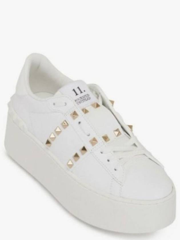 Rockstud Untitled Low Top Sneakers White - VALENTINO - BALAAN 1