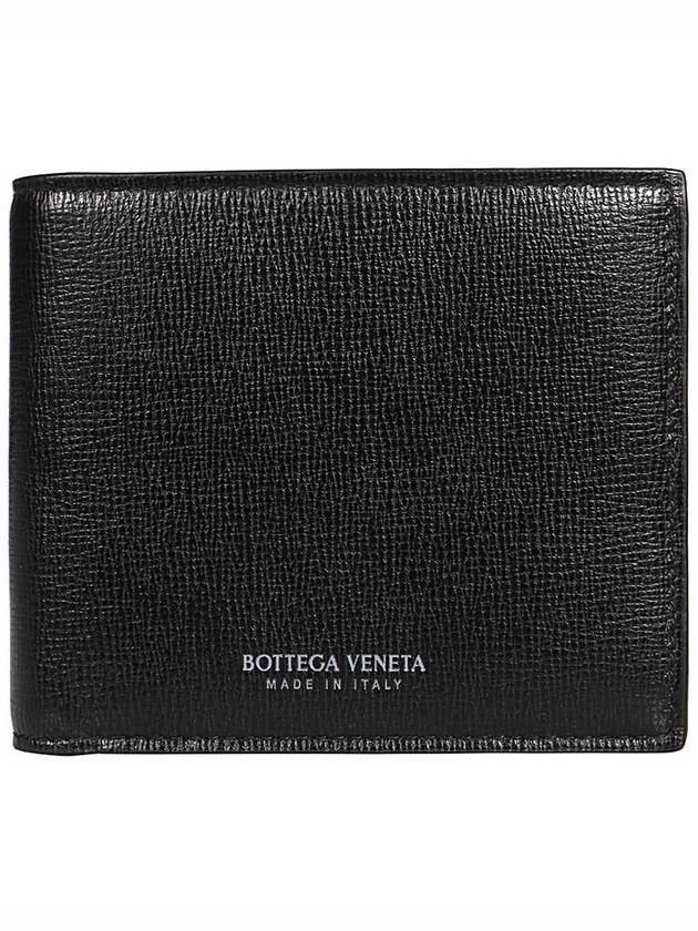 Logo Leather Half Wallet Black - BOTTEGA VENETA - BALAAN 2