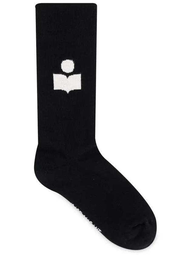 Siloki Logo Socks Black - ISABEL MARANT - BALAAN 4