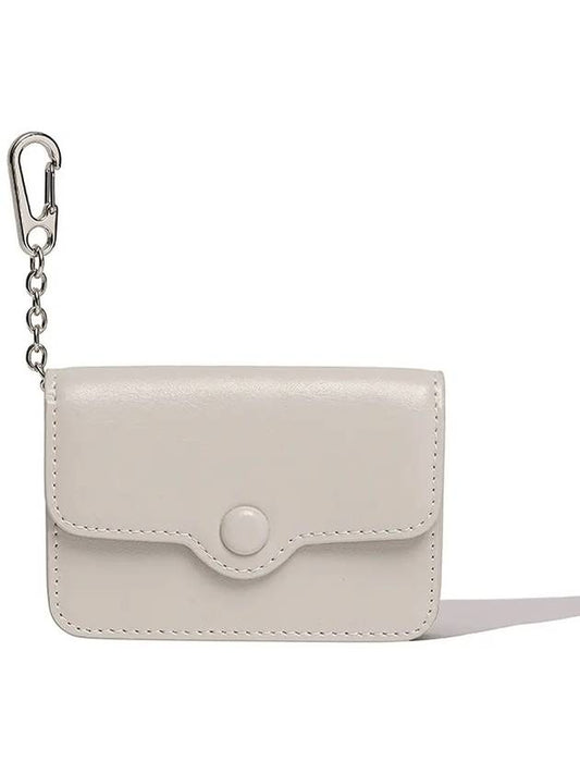 Dot Compact Keyring Card Wallet Warm Grey - LE MASQUE - BALAAN 2