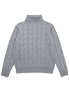 cable turtleneck gray - SOLEW - BALAAN 2