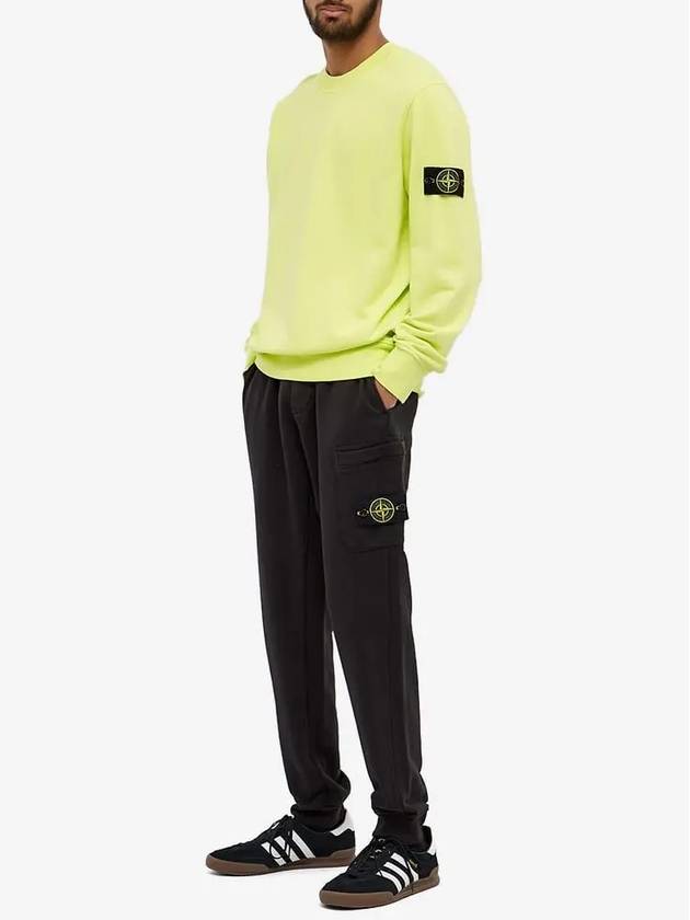 Wappen Patch Crew Neck Sweatshirt Neon Yellow - STONE ISLAND - BALAAN 5