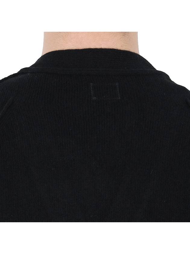 Men's Lens Wappen Lambswool Cardigan Black - CP COMPANY - BALAAN 11