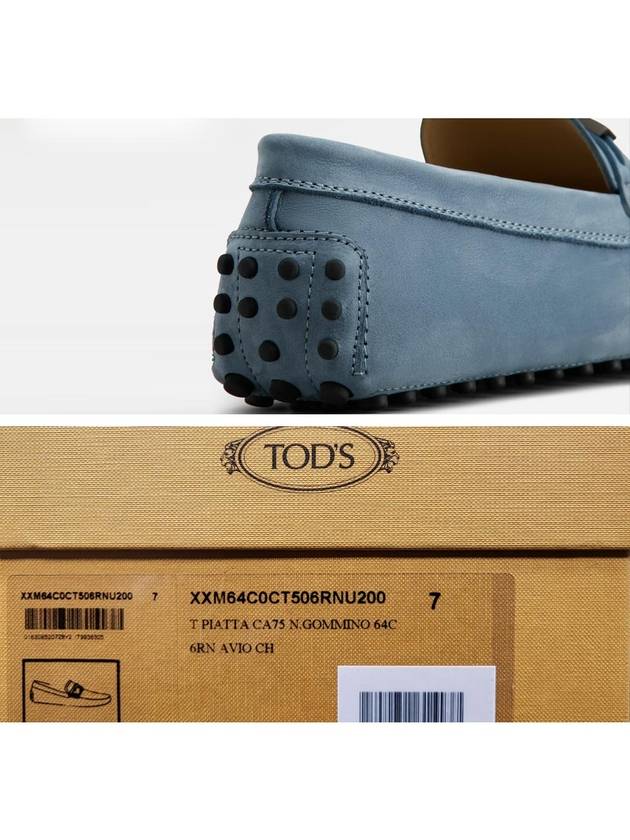 Gommino Nubuck Driving Shoes Light Blue - TOD'S - BALAAN.