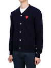 Play Red Waffen V-neck Cardigan Navy - COMME DES GARCONS - BALAAN 5