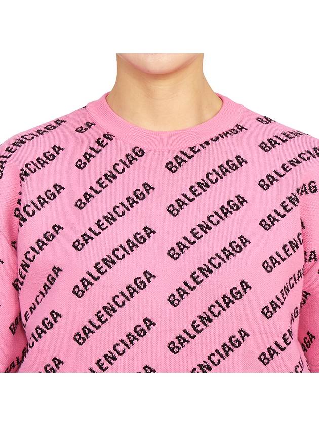 Mini All-Over Logo Knit Top Pink - BALENCIAGA - BALAAN 7