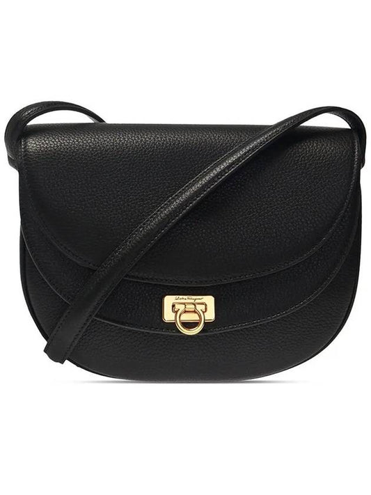 Gancini Travelfl Calfskin Cross Bag Black - SALVATORE FERRAGAMO - BALAAN 2