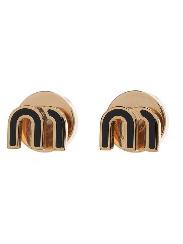 Enameled Metal Earrings Black - MIU MIU - BALAAN 1