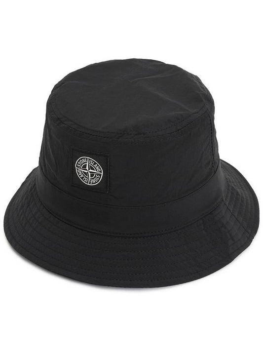 Logo Patch Bucket Hat Black - STONE ISLAND - BALAAN 2