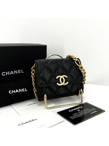 Caviar chain wallet cross bag black AP2335 - CHANEL - BALAAN 1