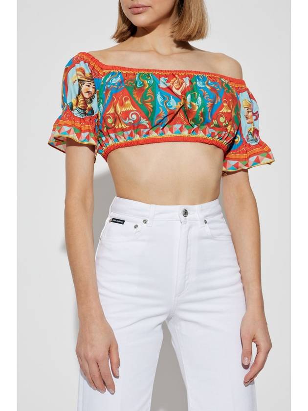 graphic print off-shoulder crop top F7U66TGDS11 - DOLCE&GABBANA - BALAAN 4