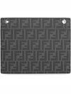 Logo Embossed Zipper Pocket Clutch Bag Black - FENDI - BALAAN 4