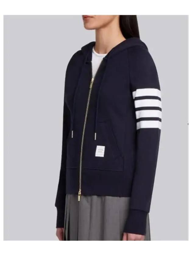 Engineered 4-Bar Stripe Loopback Jersey Knit Zip Up Hoodie Navy - THOM BROWNE - BALAAN 5