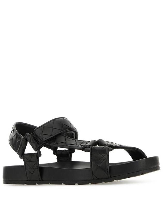 Trip Intrecciato Leather Sandals Black - BOTTEGA VENETA - BALAAN 3