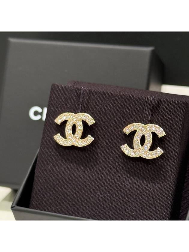 Women s Earrings Champagne Gold Crystal - CHANEL - BALAAN 3