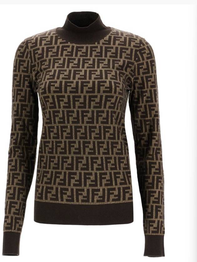 FF Cotton Turtleneck Brown - FENDI - BALAAN 2