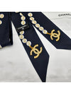 CC Pearl Silk Twilly Scarf Navy AA1208 - CHANEL - BALAAN 3