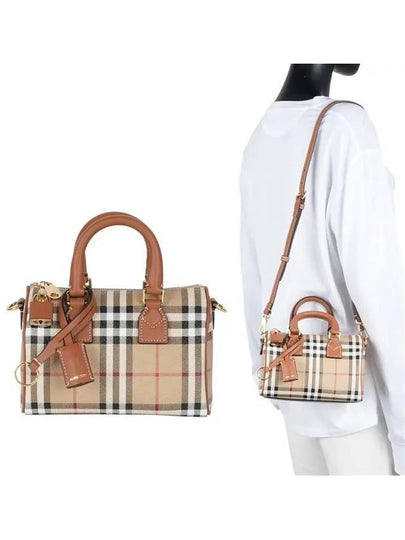 Check Mini Bowling Bag Archive Beige Briar Brown - BURBERRY - BALAAN 2