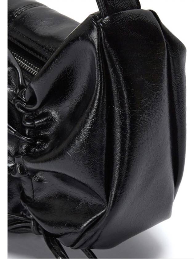 HALF SHIRRING RIBBON ROUND BAG IN BLACK - MATIN KIM - BALAAN 5