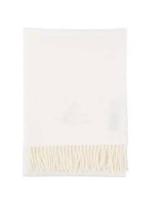 Logo Wool Fringe Muffler White - VIVIENNE WESTWOOD - BALAAN 2