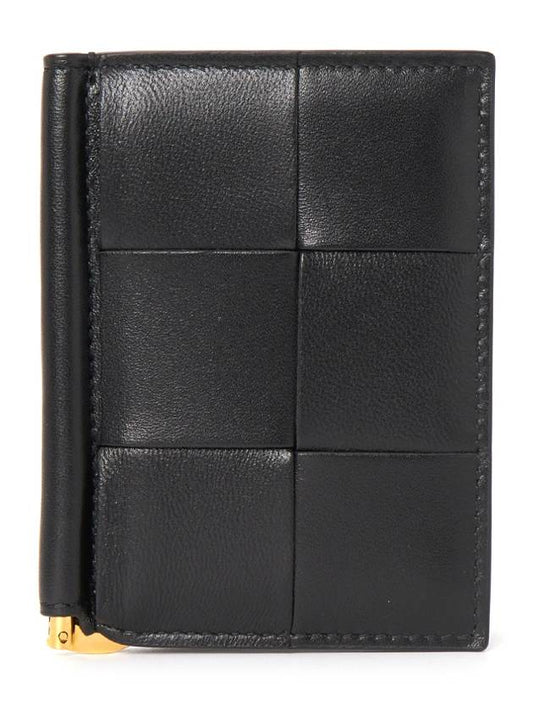 Cassette Leather Money Clip Black - BOTTEGA VENETA - BALAAN 2