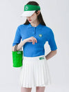 Collar neck ribbed 5-part spandex knit BLUE - MONBIRDIE GOLF - BALAAN 10