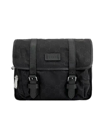 GG Microsima Nylon Messenger Bag Black - GUCCI - BALAAN 1