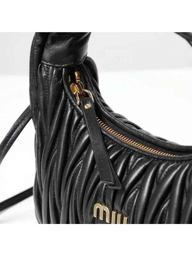 Wander Materasse Nappa Leather Mini Hobo Tote Bag Black - MIU MIU - BALAAN 5