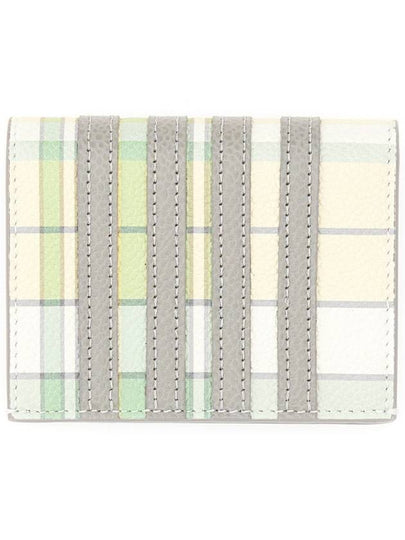 4 Bar Applique Stripe Double Card Holder Pastel Green - THOM BROWNE - BALAAN 2