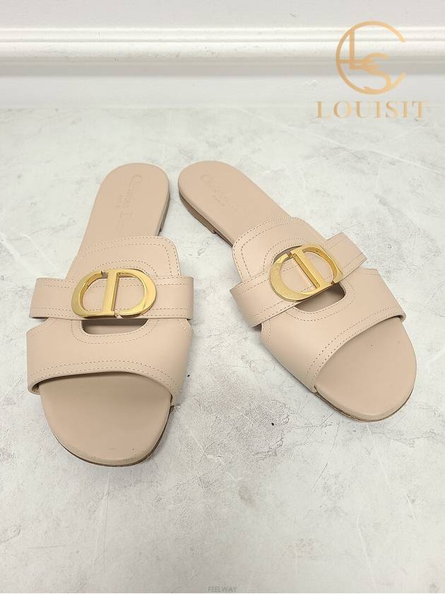 Used luxury goods Lewis It 38 5 Beige CD Logo Montaine 30 Slipper Mule - DIOR - BALAAN 3