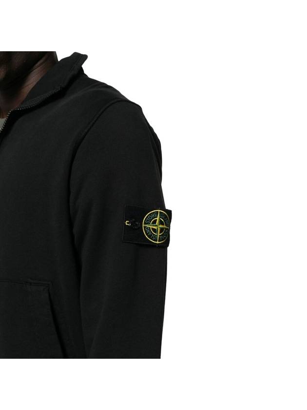 Cotton Fleece Zip-up Jacket Balck - STONE ISLAND - BALAAN 6