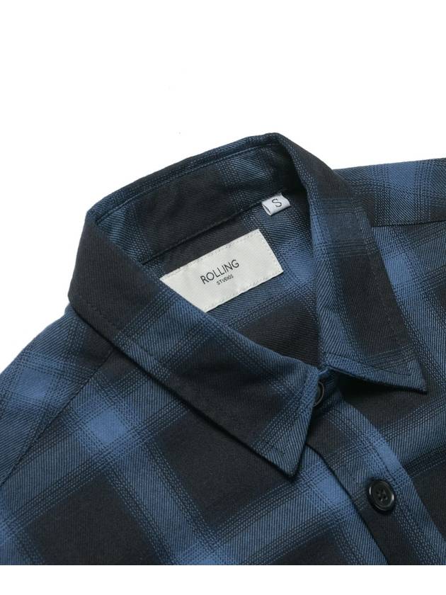 Flannel Long Sleeve Shirt Blue - ROLLING STUDIOS - BALAAN 4