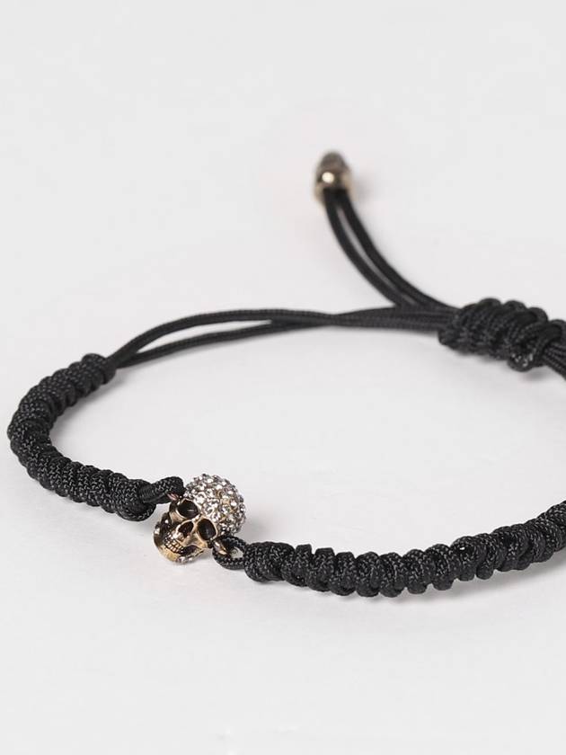 Crystal Skull Cotton Bracelet Black - ALEXANDER MCQUEEN - BALAAN 3