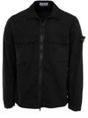 Zipper Regular Fit Cotton Overshirt Jacket Black - STONE ISLAND - BALAAN 2