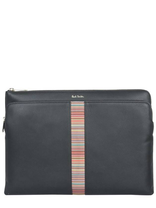 Center Signature Stripe Clutch Bag Black - PAUL SMITH - BALAAN 3