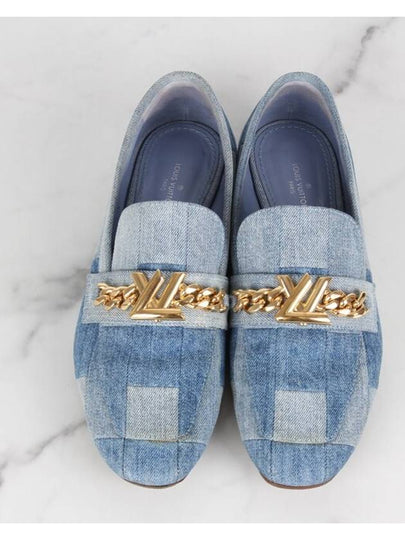 LV initial gold denim loafers 37 240 - LOUIS VUITTON - BALAAN 2