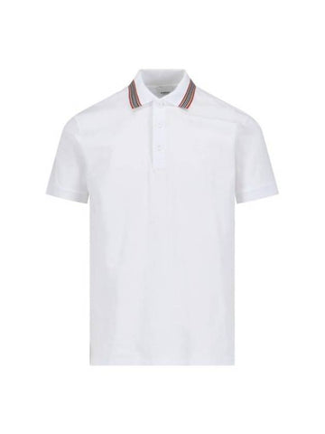 Cotton Polo Shirt White - BURBERRY - BALAAN 1