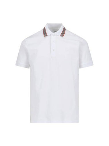 Cotton Polo Shirt White - BURBERRY - BALAAN 1