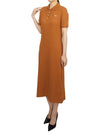 Fine Ribbed Polo Long Dress Tobacco - MAISON KITSUNE - BALAAN 5