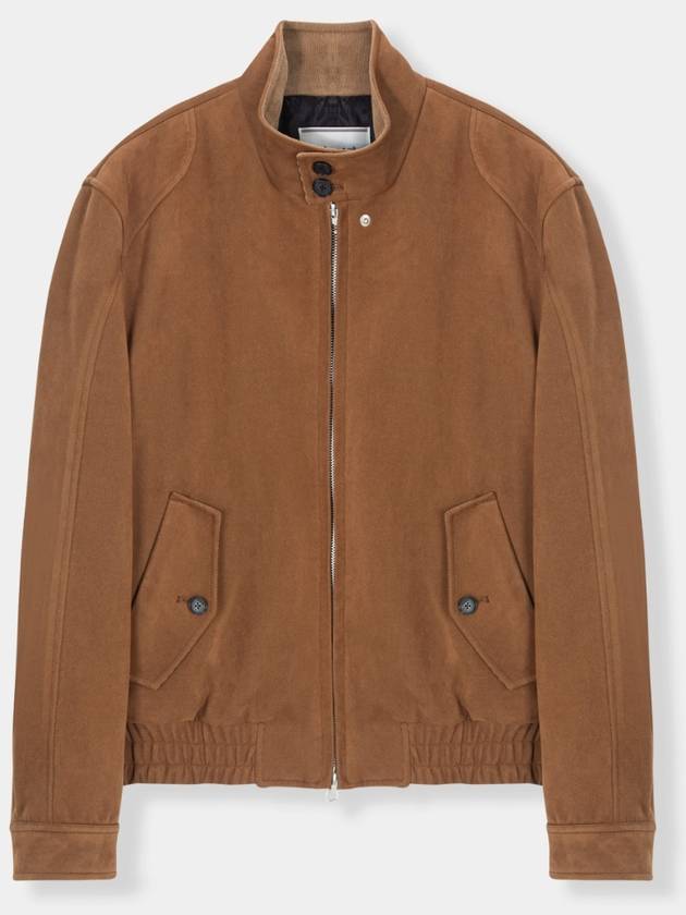 Suede High Neck Jacket Camel - KINETO - BALAAN 3